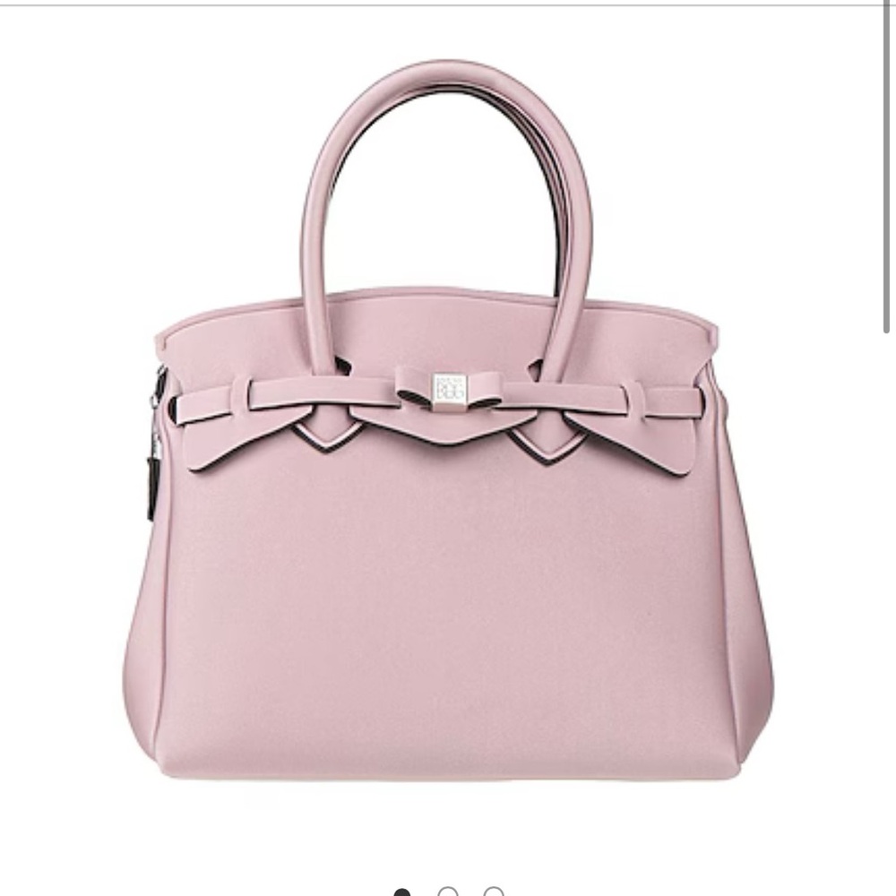 SAVE MY BAG ~ Soft Neoprene Lilac Satchel Travel Hand Bag Purse Made in Italy! 🩷
